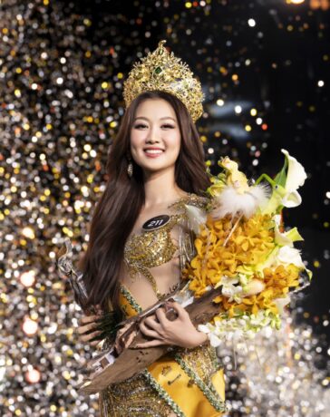 Sắc vóc tân hoa hậu Quế Anh trên sân khấu đăng quang. Ảnh: Miss Grand Vietnam