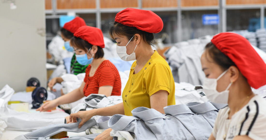 Người lao động tại Công ty may Thái Anh - Hải Phòng. Ảnh: Giang Huy