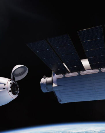 Mô phỏng tàu Dragon của SpaceX bay tới trạm vũ trụ Haven-1. Ảnh: Vast