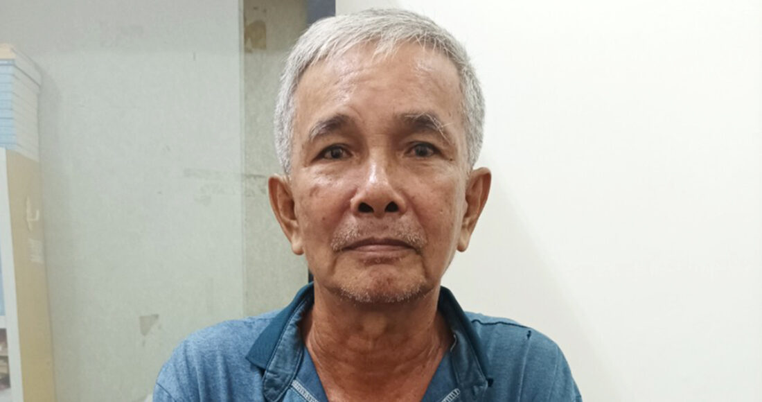 Ngô Phước Đính tại cơ quan điều tra. Ảnh: Tuyết Nhung