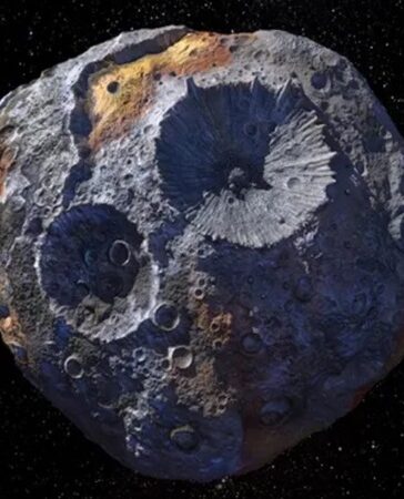 Mô phỏng tiểu hành tinh kim loại Psyche. Ảnh: NASA