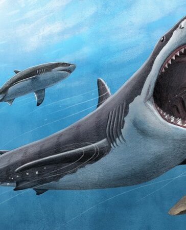 Mô phỏng cá mập megalodon tiền sử. Ảnh: UCLA