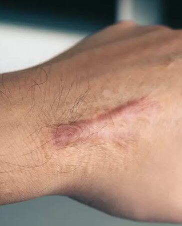 Vùng da bị sẹo có nhiều khác biệt với da xung quanh. Ảnh: Ạthletico