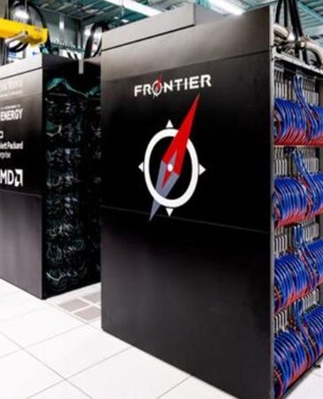 Siêu máy tính Frontier ở Thư viện quốc gia Oak Ridge. Ảnh: ORNL