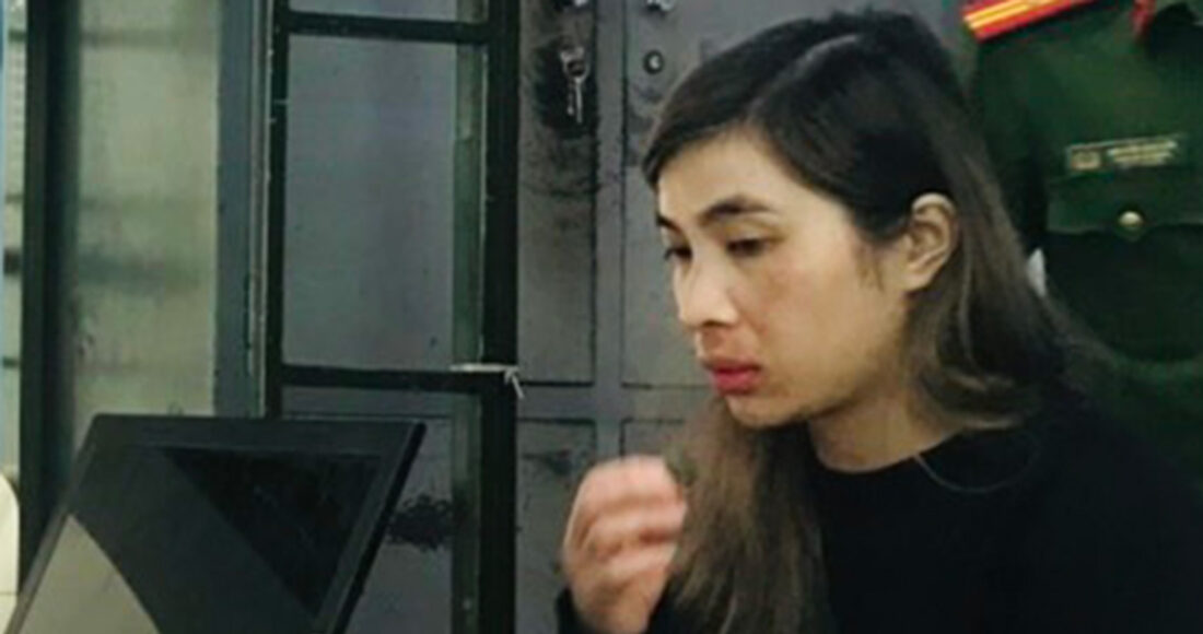 Trương Thị Hương tại cơ quan công an. Ảnh: Công an Đăk Nông