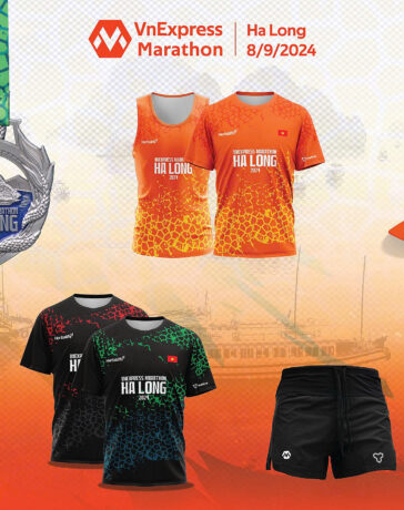Bộ vật phẩm dành cho runner VnExpress Marathon Hạ Long 2024.