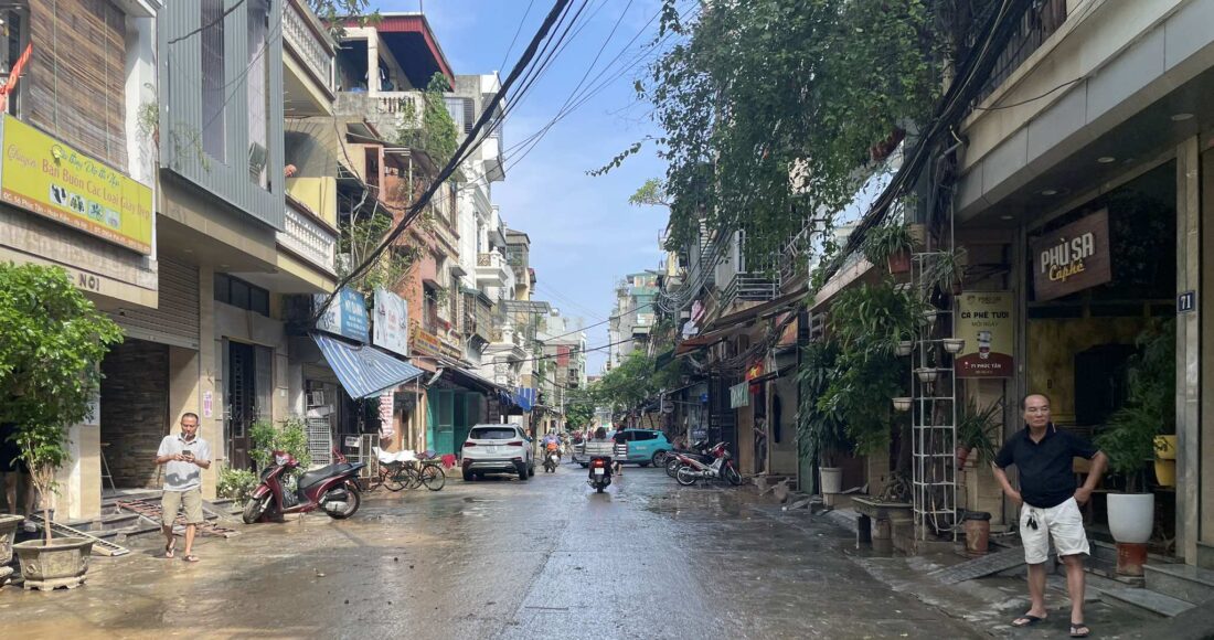 Nước ở phường Phúc Tân đã rút sáng 13/9. Ảnh: Giang Huy