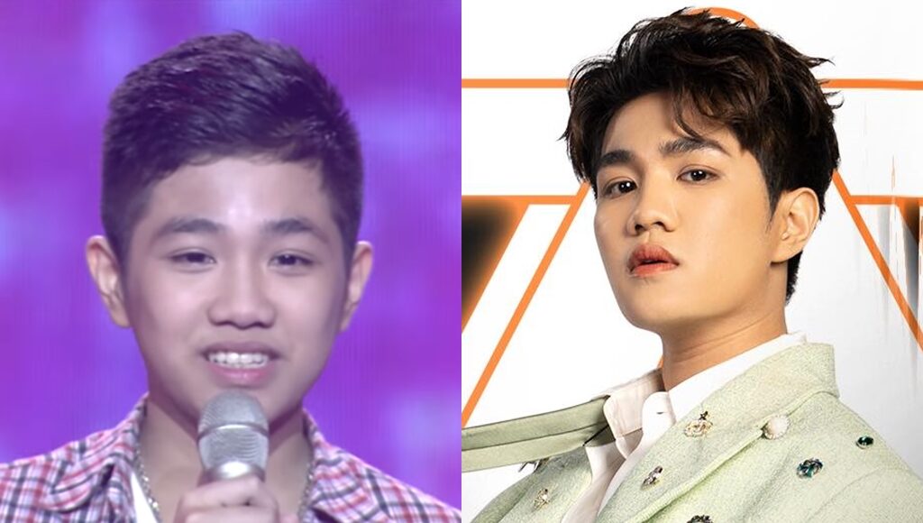 Hình ảnh Captain Boy thi Giọng hát Việt Nhí 2015 (trái) và vẻ trưởng thành hiện tại. Ảnh: Nhân vật cung cấp