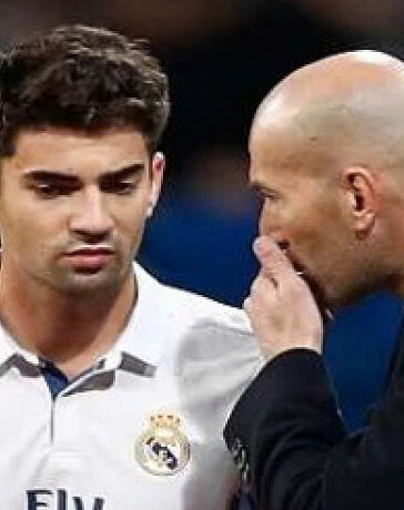 Enzo Zidane (trái) và Zinedine Zidane năm 2016 tại Real Madrid. Ảnh: Reuters