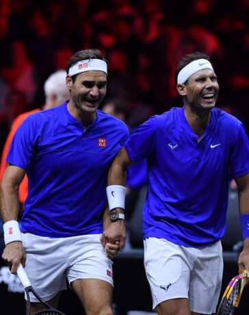 Ông Toni Nadal từng vì sự kình địch giữa Federer (trái) và Nadal như Messi và Ronaldo trong bóng đá. Ảnh: TI