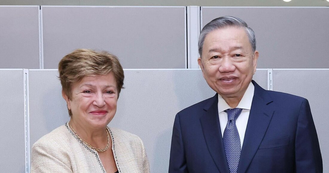 Tổng Bí thư, Chủ tịch nước Tô Lâm tiếp Tổng giám đốc Quỹ Tiền tệ Quốc tế (IMF) Kristalina Georgieva ngày 24/9. Ảnh: TTXVN