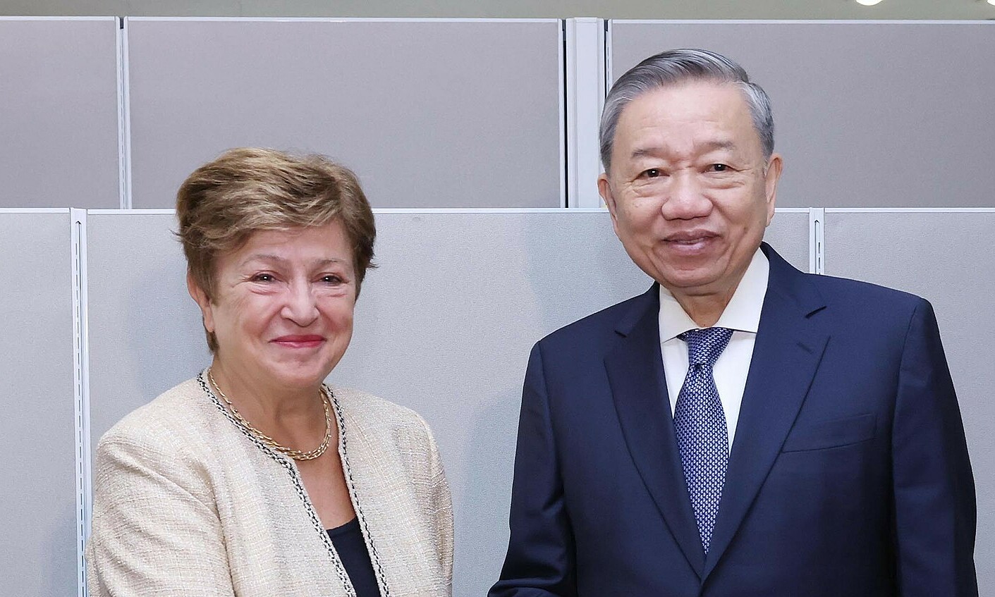 Tổng Bí thư, Chủ tịch nước Tô Lâm tiếp Tổng giám đốc Quỹ Tiền tệ Quốc tế (IMF) Kristalina Georgieva ngày 24/9. Ảnh: TTXVN