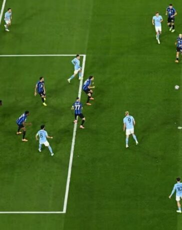 Pha đặt lòng của Rodri giúp Man City thắng Inter 1-0 ở chung kết Champions League trên sân Atatürk, Istanbul, Thổ Nhĩ Kỳ ngày 10/6/2023. Ảnh: The New York Times