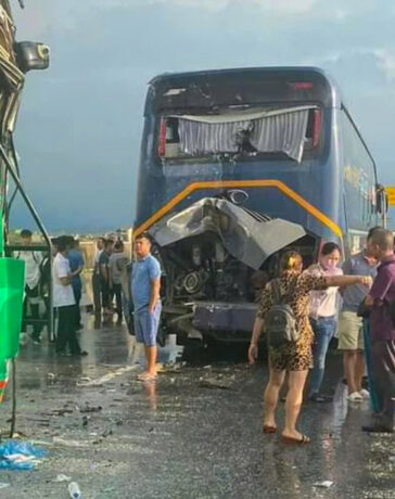 Hiện trường vụ tai nạn. Ảnh: Hùng Lê