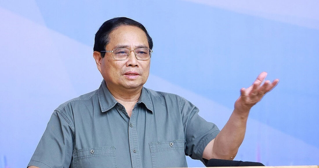 Thủ tướng Phạm Minh Chính tại hội nghị chiều nay. Ảnh: TTXVN