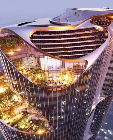 Bản vẽ tháp quốc tế Forbes nhìn từ trên xuống. Ảnh: Magnom Properties/AS+GG