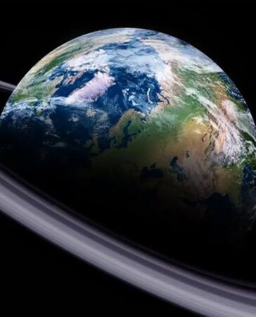 Mô phỏng vành đai có thể hình thành quanh Trái Đất hàng trăm triệu năm trước. Ảnh: IFL Science