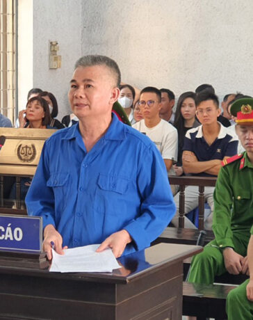 Ông Trần Minh Lợi trong phiên tòa hôm nay. Ảnh: Ngọc Oanh