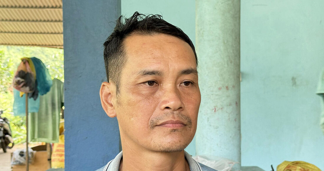 Ông Hoàng Văn Tiện người trong danh sách mất tích trở về. Ảnh: Ngọc Thành