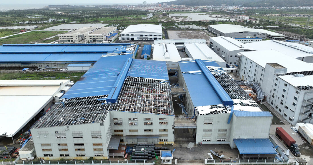 Một góc Khu công nghiệp Đồ Sơn, Hải Phòng sau bão Yagi vào ngày 18/9. Ảnh: Lê Tân