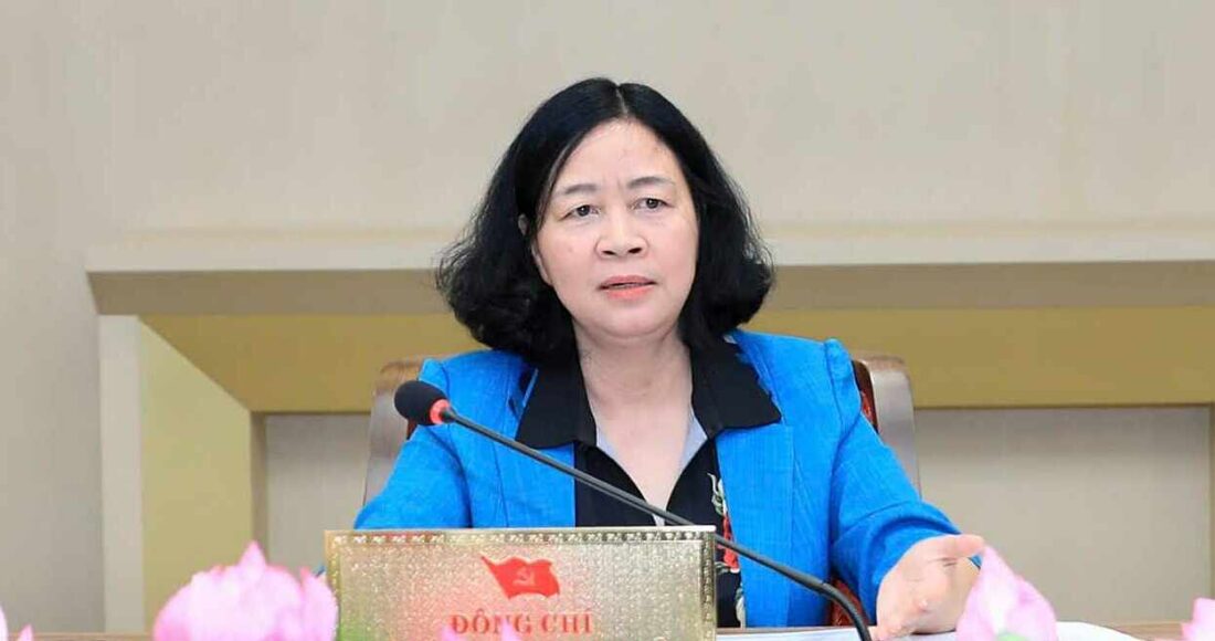 Bí thư Thành ủy Hà Nội Bùi Thị Minh Hoài phát biểu chiều 24/9. Ảnh: Viết Thành