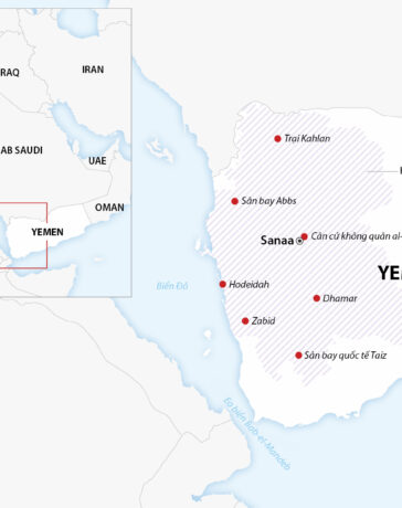 Khu vực Houthi kiểm soát. Đồ họa: AFP