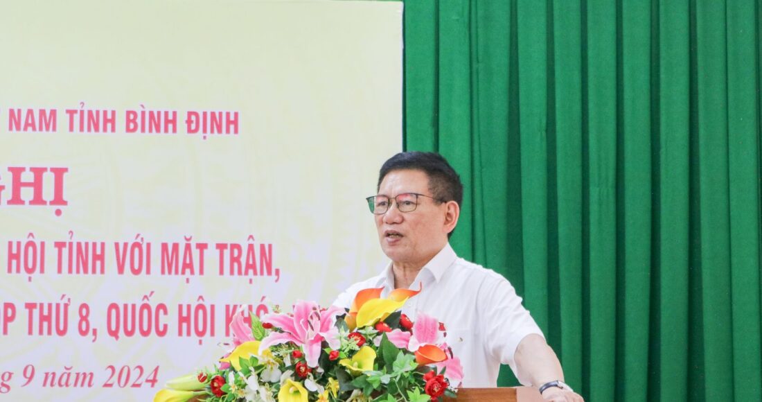 Phó thủ tướng Hồ Đức Phớc phát biểu trong buổi làm việc ở Bình Định. Ảnh: Cổng thông tin tỉnh Bình Định