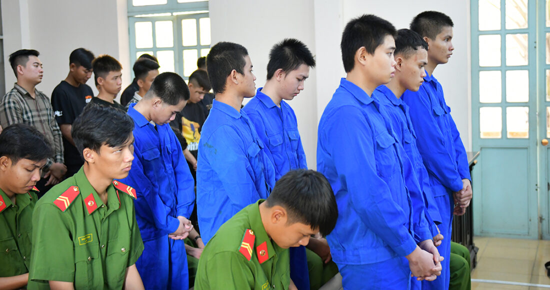 Các bị cáo tại tòa. Ảnh: Nam An