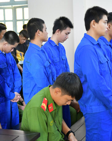 Các bị cáo tại tòa. Ảnh: Nam An