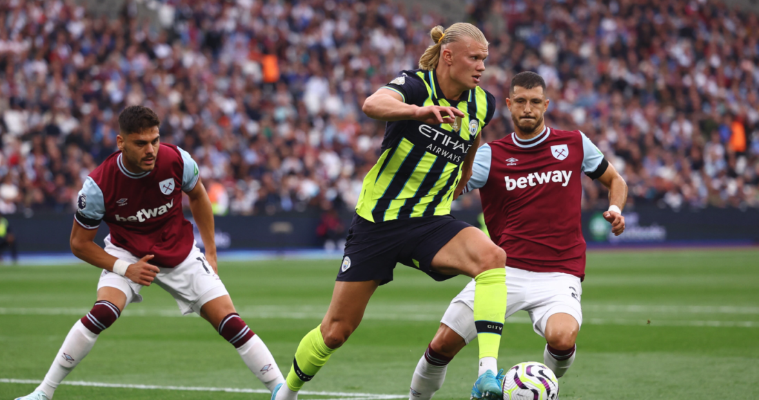 Haaland trong trận Man City thắng West Ham 3-1 hôm 31/8. Ảnh: Reuters