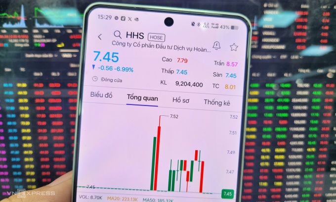 Cổ phiếu HHS giảm kịch sàn sau phiên 14/10, còn TCH mất hơn 6%. Ảnh: Minh Sơn