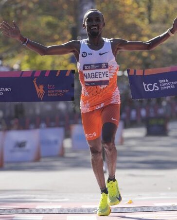 Nageeye về nhất New York City Marathon 2024 ngày 3/11. Ảnh: AP