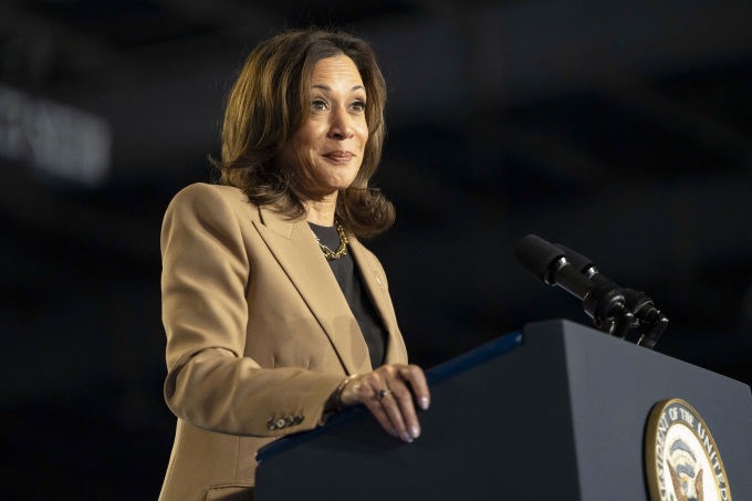 Ứng viên tổng thống đảng Dân chủ Kamala Harris tại cuộc vận động tranh cử ở thành phố Chandler, bang Arizona ngày 10/10. Ảnh: AFP