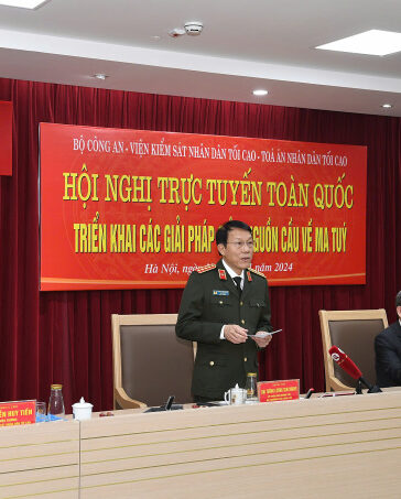 Đại tướng Lương Tam Quang, Bộ trưởng Công an chủ trì hội nghị. Ảnh: C04