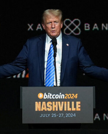 Tổng thống Mỹ Donald Trump tại sự kiện Bitcoin 2024 ở Nashville (Tennessee, Mỹ), tháng 7/2024. Ảnh: Reuters