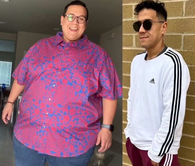 Cesar Torruella vào tháng 6/2021 (trái) và tháng 8/2022 (phải). Ảnh: Cesar Torruella