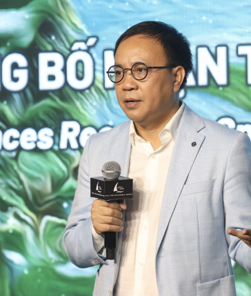 Ông Phan Minh Thông - Chủ tịch Hội đồng quản trị Phúc Sinh phát biểu sáng 4/10 tại lễ công bố nhận tài trợ từ DFCD. Ảnh: