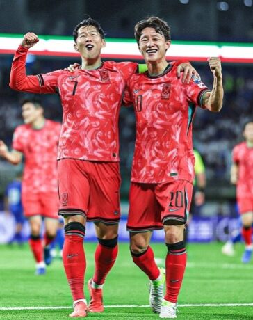 Son Heung-min (số 7) ghi bàn trên chấm phạt đền giúp Hàn Quốc thắng Kuwait 3-1, ở vòng loại ba World Cup 2026 - khu vực châu Á. Ảnh: KFA