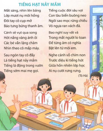 Bài Tiếng hạt nảy mầm được in trong sách Tiếng Việt 5 - Kết nối tri thức với cuộc sống. Ảnh: Trang Umbalena