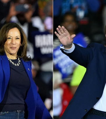 Phó tổng thống Mỹ Kamala Harris (trái) và cựu tổng thống Donald Trump. Ảnh: AFP