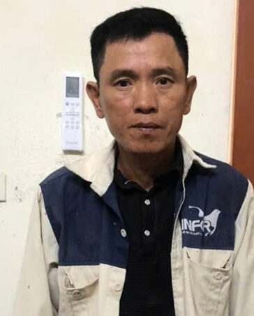 Nguyễn Văn Nhâm lúc bị bắt. Ảnh: Công an huyện Đức Cơ