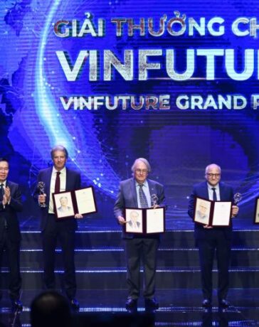 Các nhà khoa học nhận giải trong Vinfuture 2023. Ảnh: Vinfuture