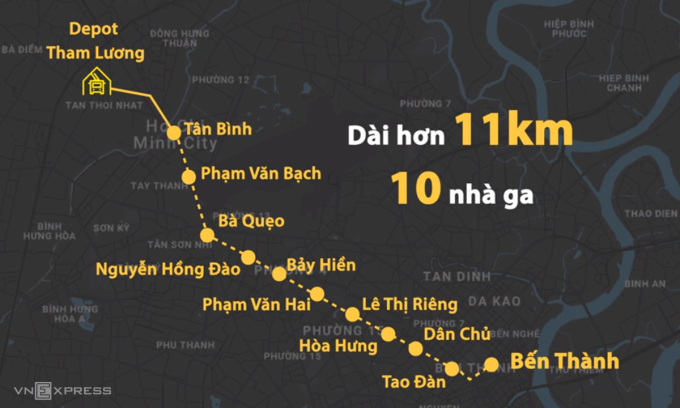 Sơ đồ tuyến Metro Số 2. Đồ hoạ: Thanh Huyền