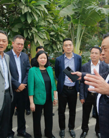 Lãnh đạo thành phố Hà Nội đi kiểm tra, chỉ đạo làm sạch sông Tô Lịch, sáng 2/12. Ảnh: Hoàng Phong