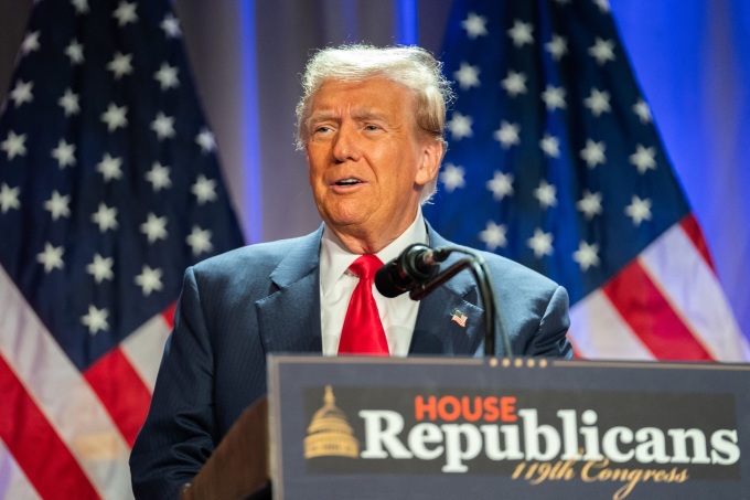 Tổng thống đắc cử Mỹ Donald Trump tại thủ đô Washington ngày 13/11. Ảnh: AFP