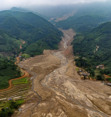 Hiện trường lũ quét bắt nguồn từ núi Voi, tháng 10/2024. Ảnh: Giang Huy