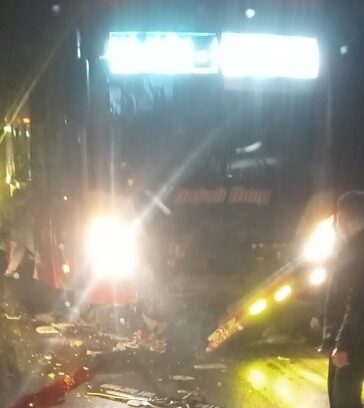 Hiện trường vụ tai nạn tại xã Phong Phú. Ảnh: Hoàng Mạnh Cường