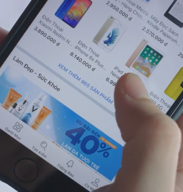 Một góc giao diện bán đồ công nghệ của một ứng dụng thương mại điện tử. Ảnh: Thanh Ngô