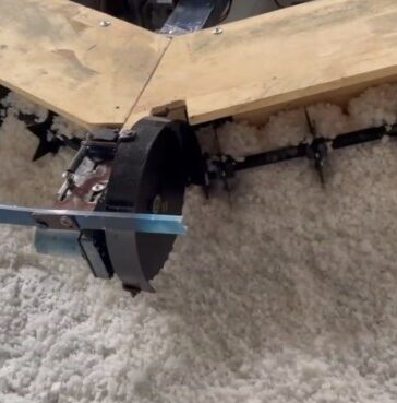 Hệ thống dao cắt phá tảng muối và cào thành luống robot. Ảnh: NVCC