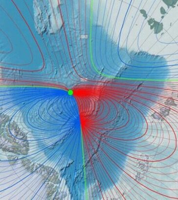 Cực từ bắc hướng về phía Nga ở nhiều tốc độ khác nhau. Ảnh: The Barrents Observer